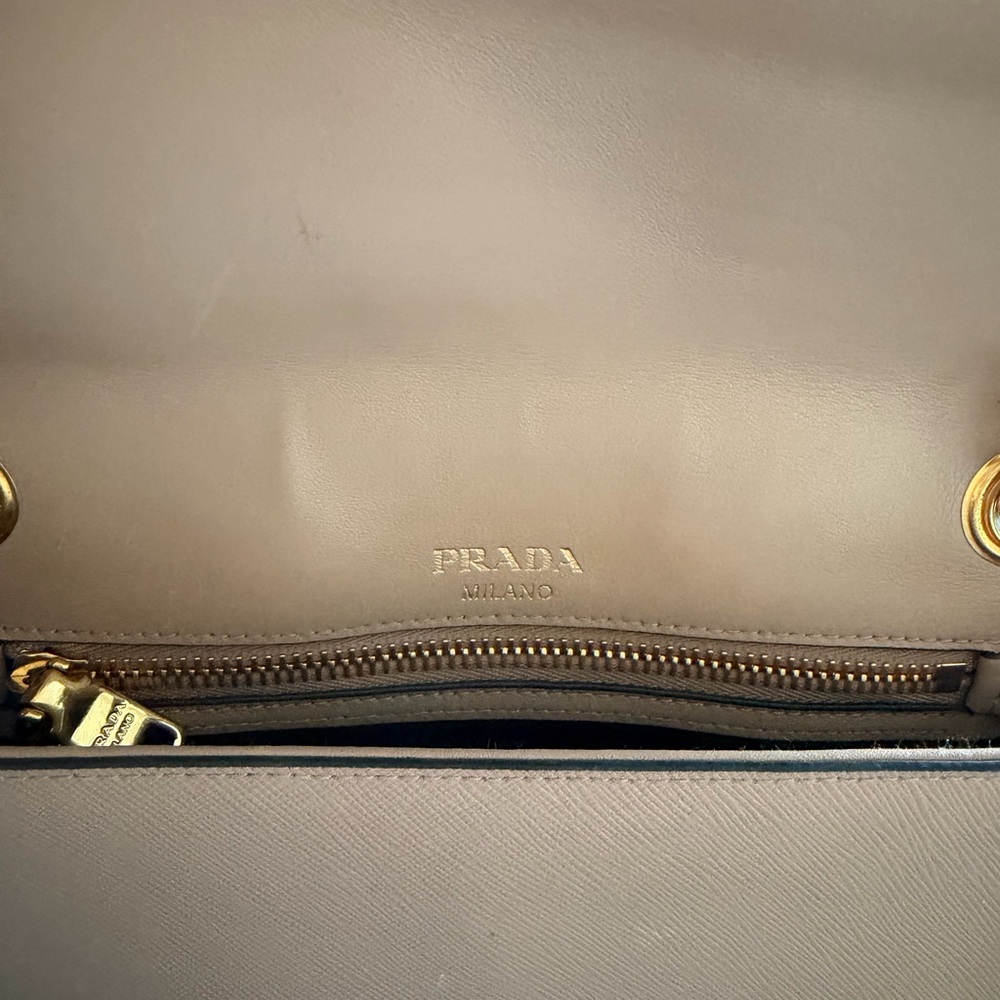 Prada Saffiano Shoulder Bag with Gold Chain - Picture 9 of 11